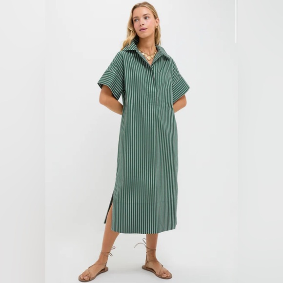 POMANDER PLACE
Green Stripe Reina Dress - Picture 1 of 8